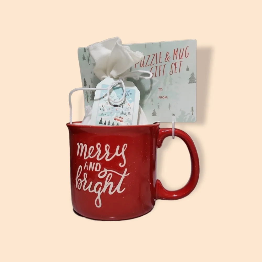 New! Eccolo merry and bright puzzle  and mug  gift set
